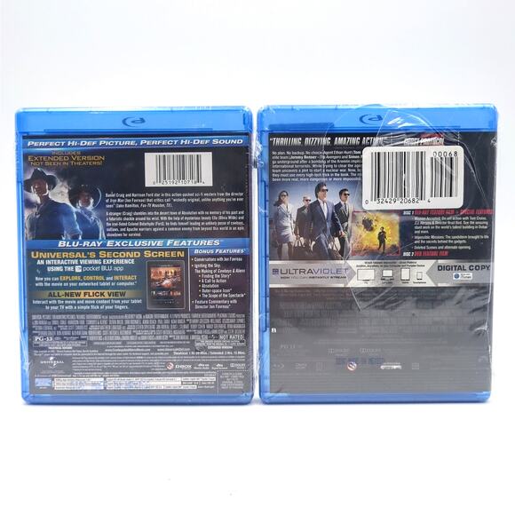 Blu-Ray DVD Lot Cowboys & Aliens Mission Impossible Ghost Protocol Action Movies - Picture 2 of 2